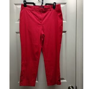 Talbots Women's Size 10 Red Straight Leg Hampshire Mid Rise Cropped Pants